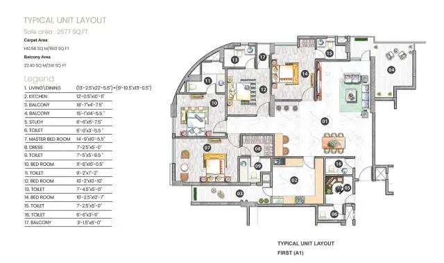 Tarc Tripundra - 4 BHK Plan