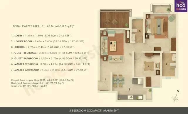 Aldeia De Goa - 2 BHK Plan