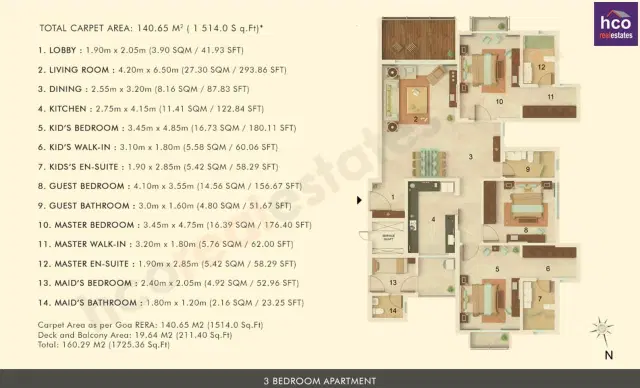 Aldeia De Goa - 3 BHK Plan