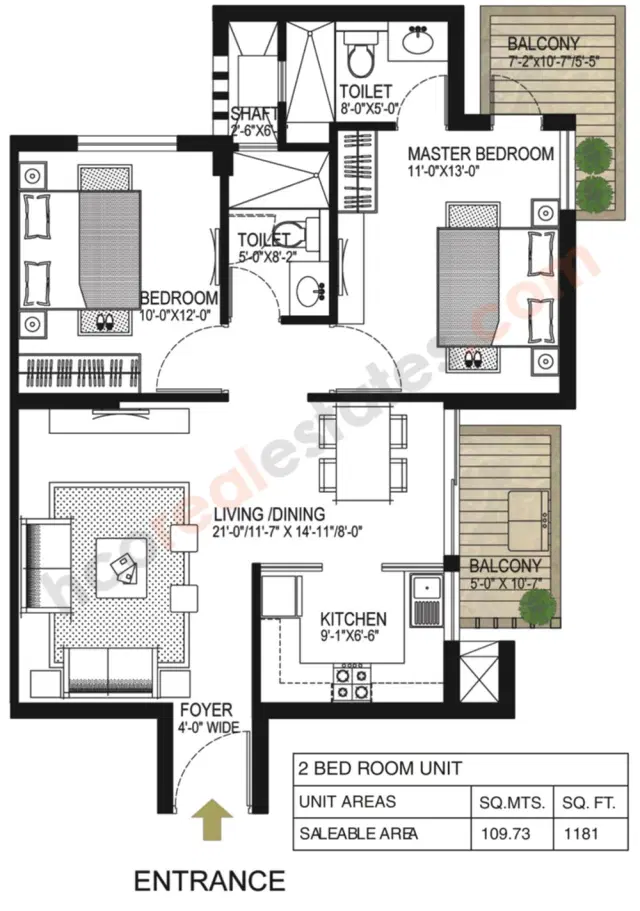 Alpha G Gurgaon One - 2 BHK Plan