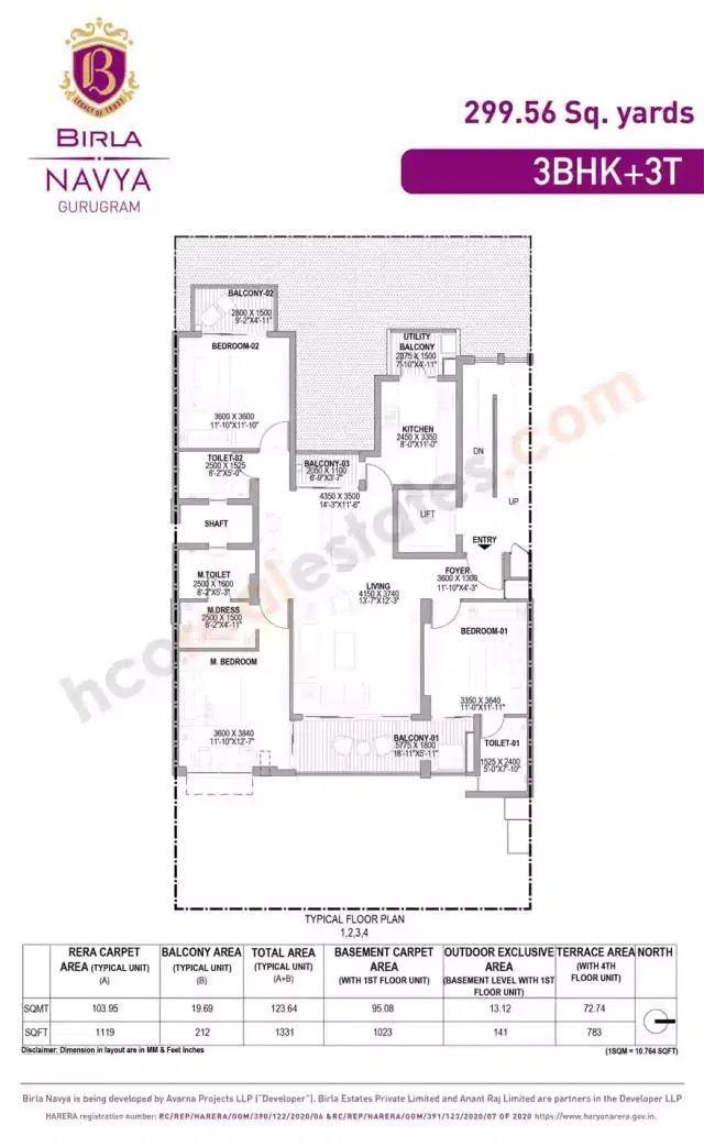 Birla Navya Gurgaon - 3 BHK Plan