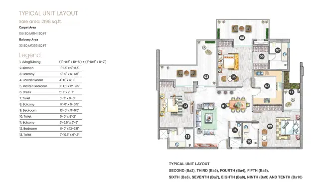 Tarc Tripundra - 3 BHK Plan