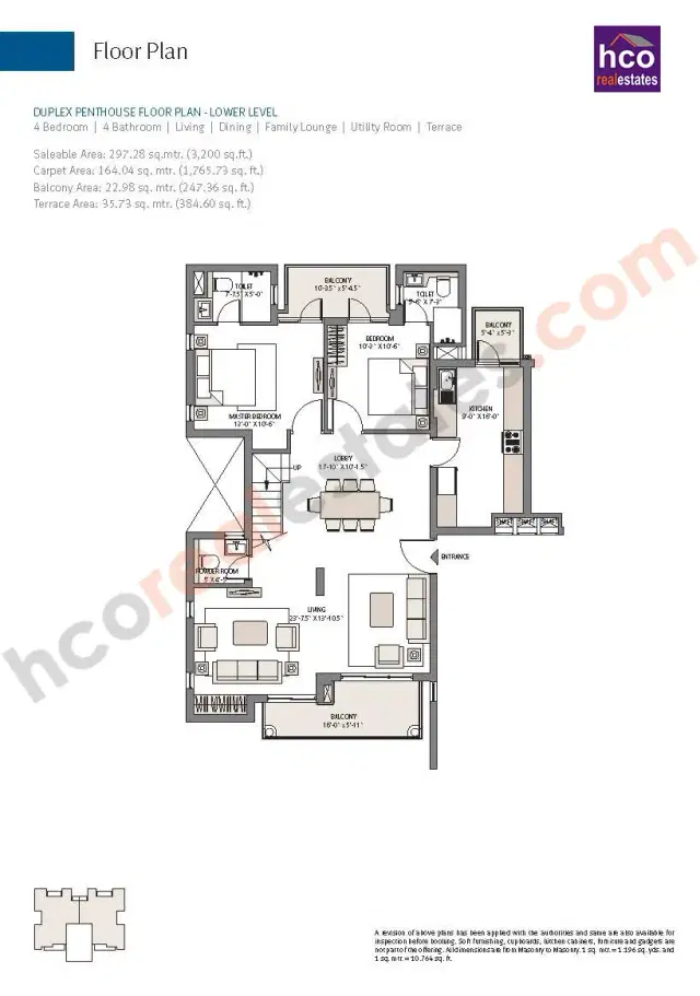 Emaar Gurgaon Greens - 4 BHK Plan