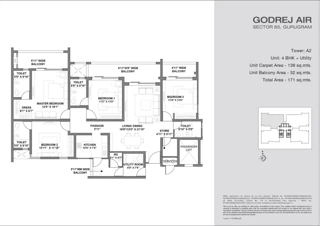 Godrej Air Gurgaon - 4 BHK Plan