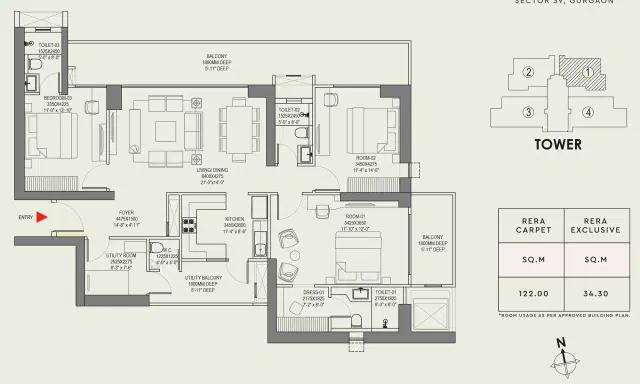3 BHK - Godrej Alira 