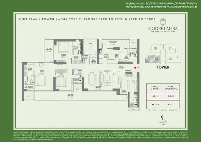 4 BHK Large - Godrej Alira Gurgaon 