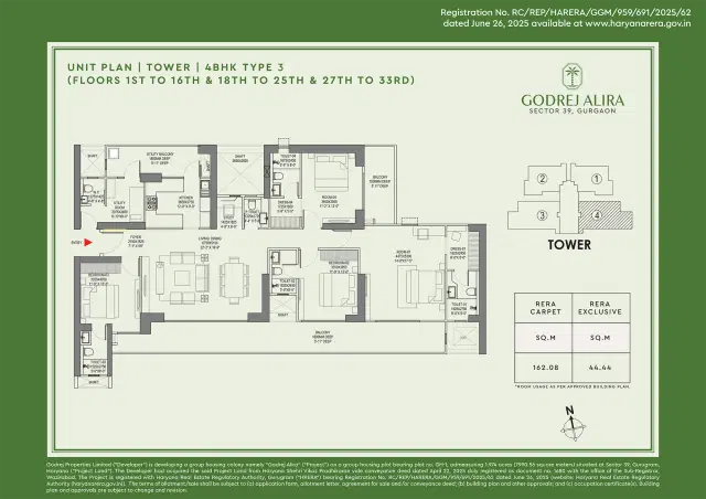 4 BHK - Godrej Alira Gurgaon