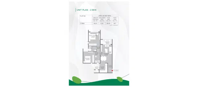 Godrej Green Cove Pune - 2 BHK Plan