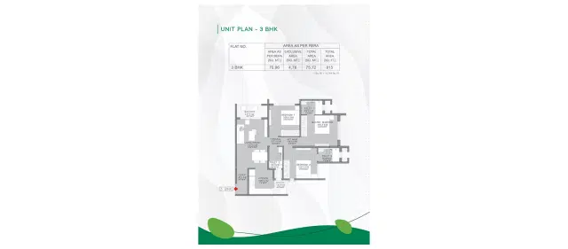 Godrej Green Cove Pune - 3 BHK Plan