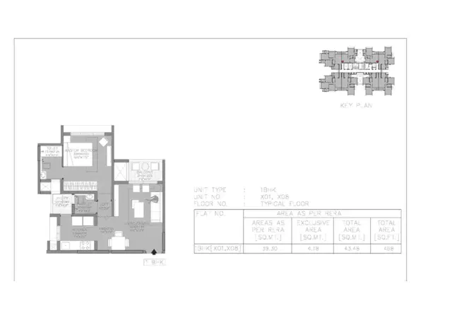 Godrej Green Vistas - 1 BHK Plan