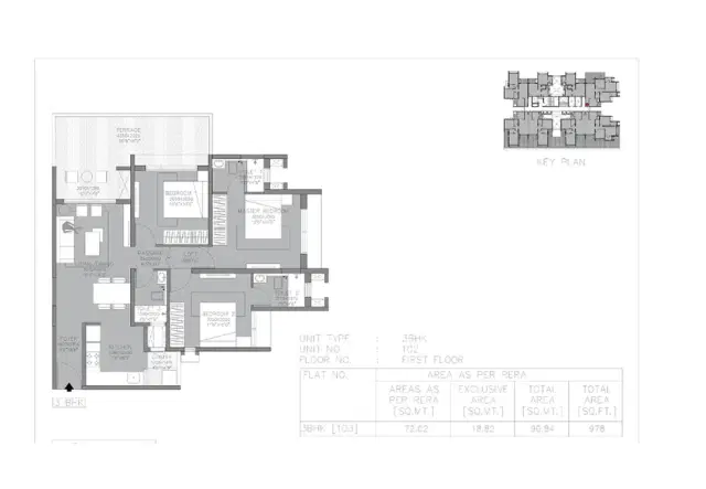 Godrej Green Vistas - 3 BHK Plan