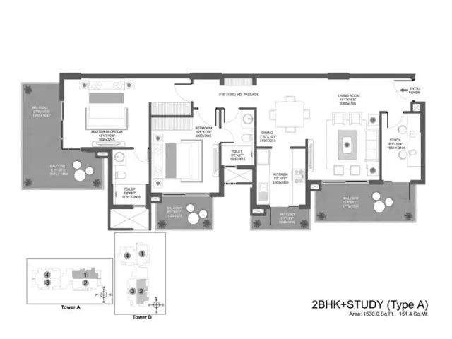 Godrej Icon Gurgaon - 2 BHK Plan