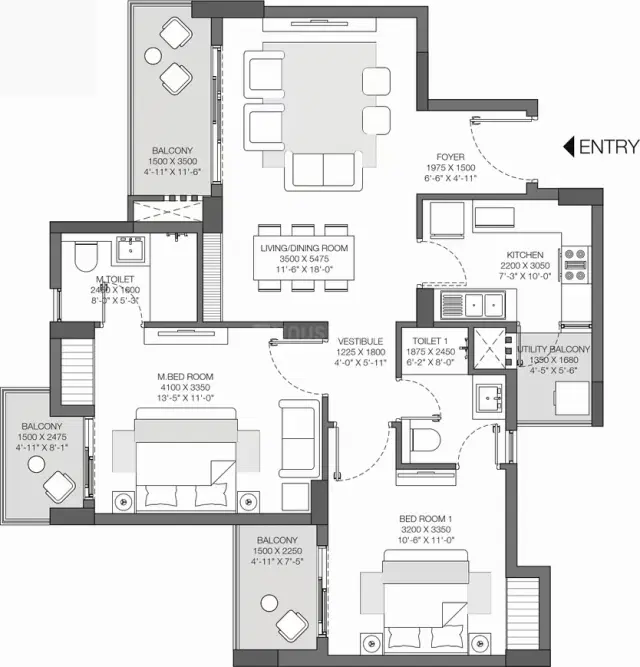Godrej Nurture Noida - 2 BHK Plan