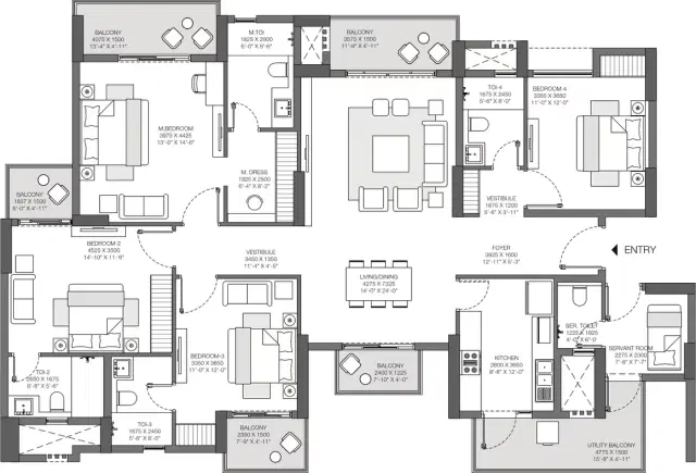 Godrej Nurture Noida - 4 BHK Plan