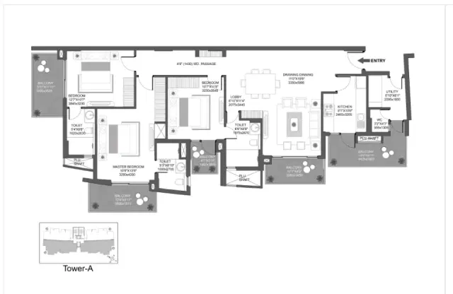 Godrej Oasis Gurgaon - 3 BHK Plan