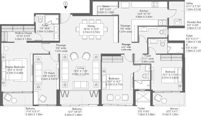 Godrej Trees Mumbai - 4 BHK Plan