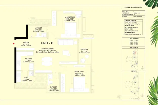 Godrej Vanantara 2 BHK Floor Plan