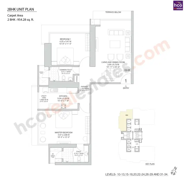 Godrej Woods Noida - 2 BHK Plan