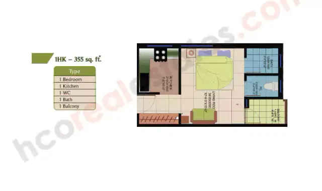 Hero Gharaunda Haridwar - 1 BHK Plan