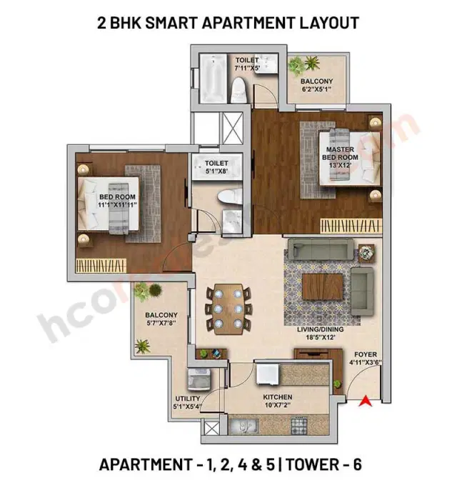 Hero Homes Gurgaon - 2 BHK Plan