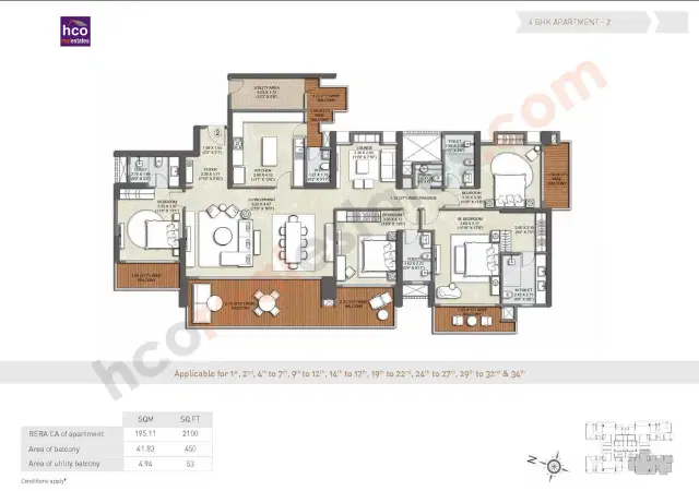 Kalpataru Vista Noida - 4 BHK Plan