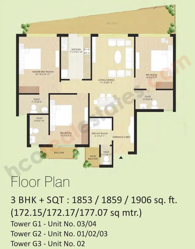Sare Grand Gurgaon - 3 BHK Plan