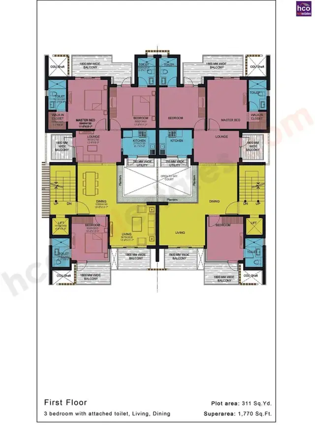 SS City Gurgaon - 3 BHK Plan