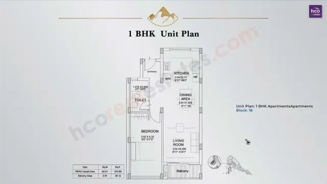 Tata Myst Kasauli - 1 BHK Plan
