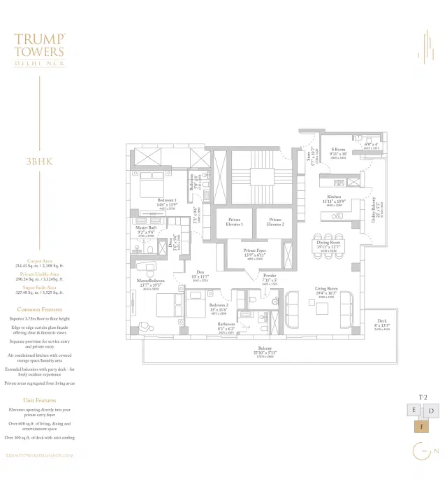 Trump Tower Gurgaon - 3 BHK Plan