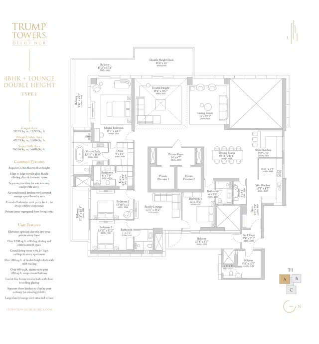 Trump Tower Gurgaon - 4 BHK Plan
