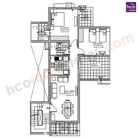 Vatika Iris Floor Gurgaon - 2 BHK Plan