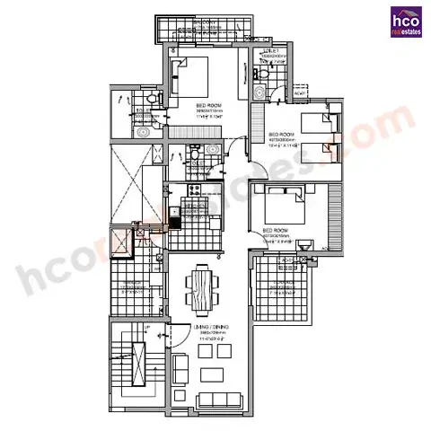 Vatika Iris Floor Gurgaon - 3 BHK Plan