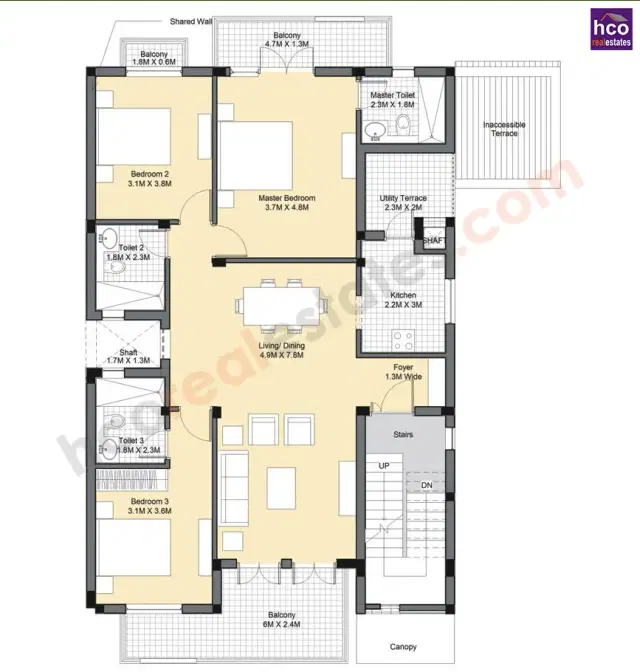 Vatika Premium Floors Gurgaon - 3 BHK Plan