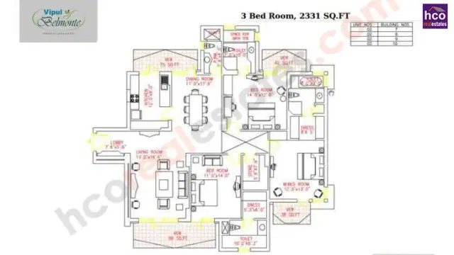 Vipul Belmonte Gurgaon - 3 BHK Plan