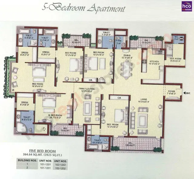Vipul Belmonte Gurgaon - 5 BHK Plan