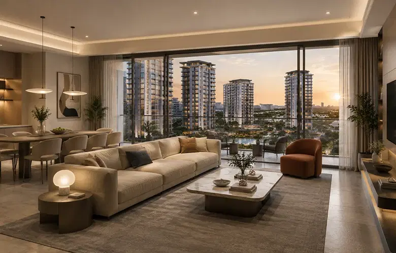 Sobha The Woods tower exterior Dubailand