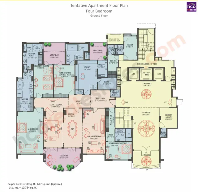 Ambience Caitriona Gurgaon - 4 BHK Plan