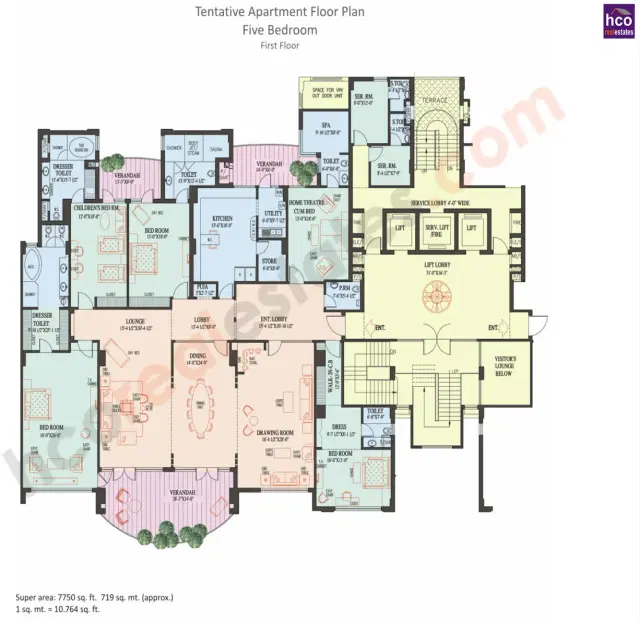 Ambience Caitriona Gurgaon - 5 BHK Plan