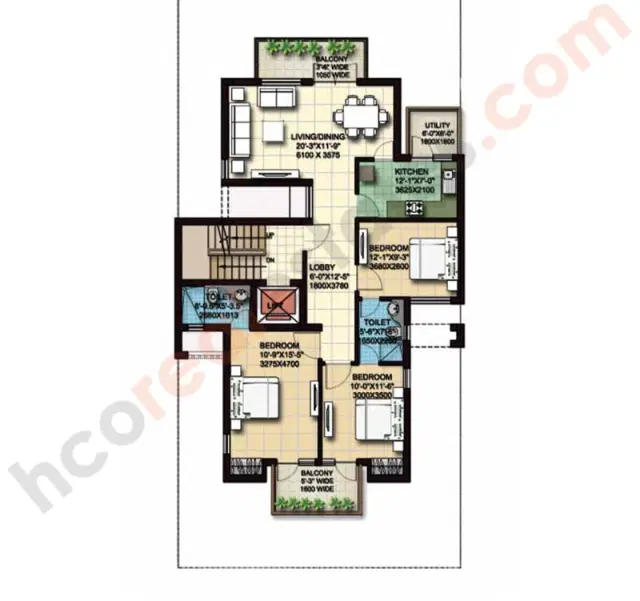 Anant Raj Estate Gurgaon - 3 BHK Plan