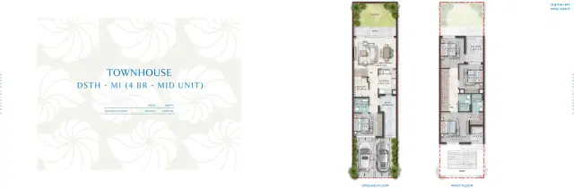 Barbados at DAMAC Islands 2 4 Bedroom Townhouses 2185 Sq. Ft. Floor Plan