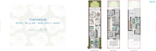 Barbados at DAMAC Islands 2 5 Bedroom Townhouses 2829 Sq. Ft. Floor Plan