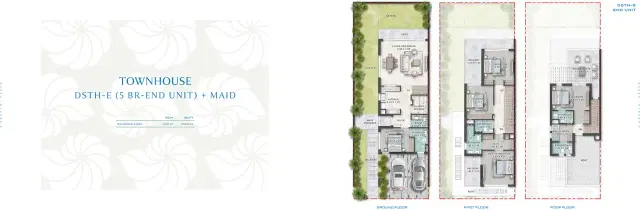 Barbados at DAMAC Islands 2 5 Bedroom Townhouses 3158 Sq. Ft. Floor Plan
