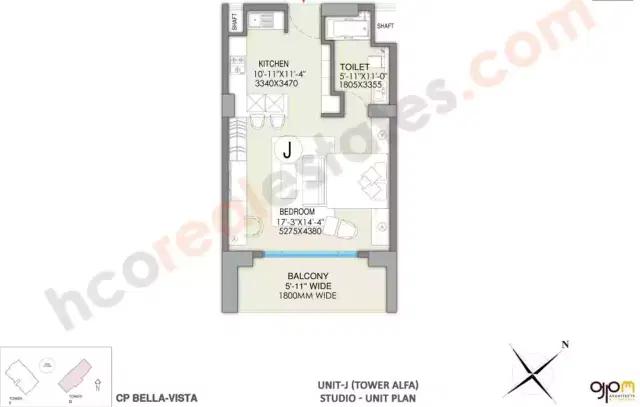 Bella Vista Central Park 2 Gurgaon - Studio Apartment