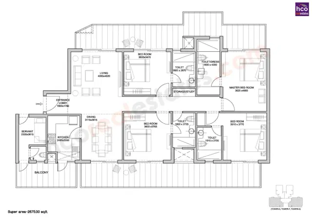 Bestech Park View Altura Gurgaon - 4 BHK Plan
