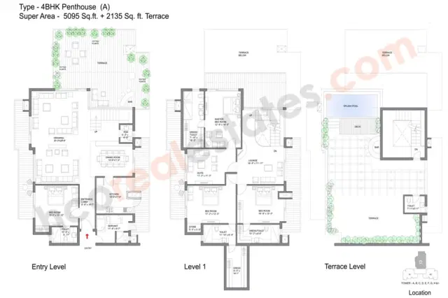 Sobha International City Phase 1 Gurgaon - 4 BHK Penthouse Plan