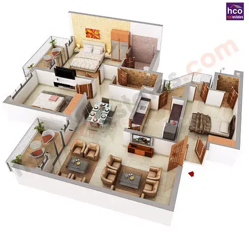 Central Park 1 Gurgaon - 2 BHK Plan
