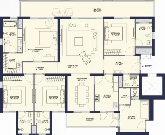 Conscient Elevate Gurgaon - 4 BHK Plan