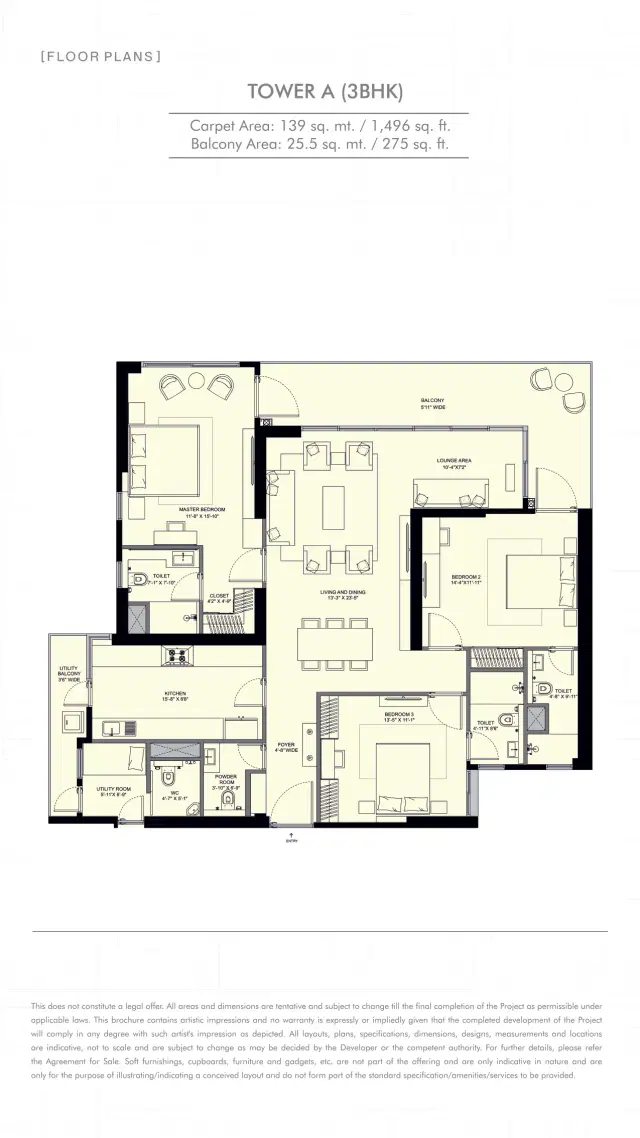 Conscient Elevate Reserve - 3 BHK Plan
