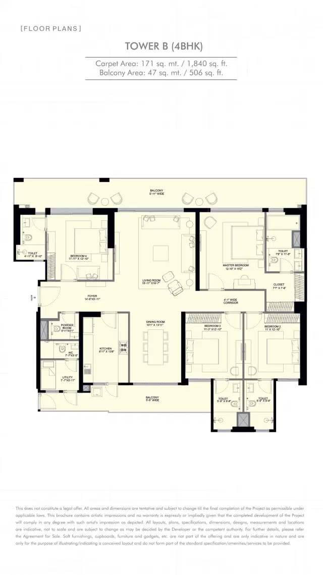 Conscient Elevate Reserve - 4 BHK Plan