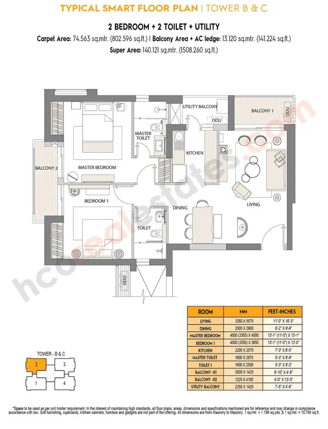 Emaar DigiHomes Gurgaon - 5 BHK Plan